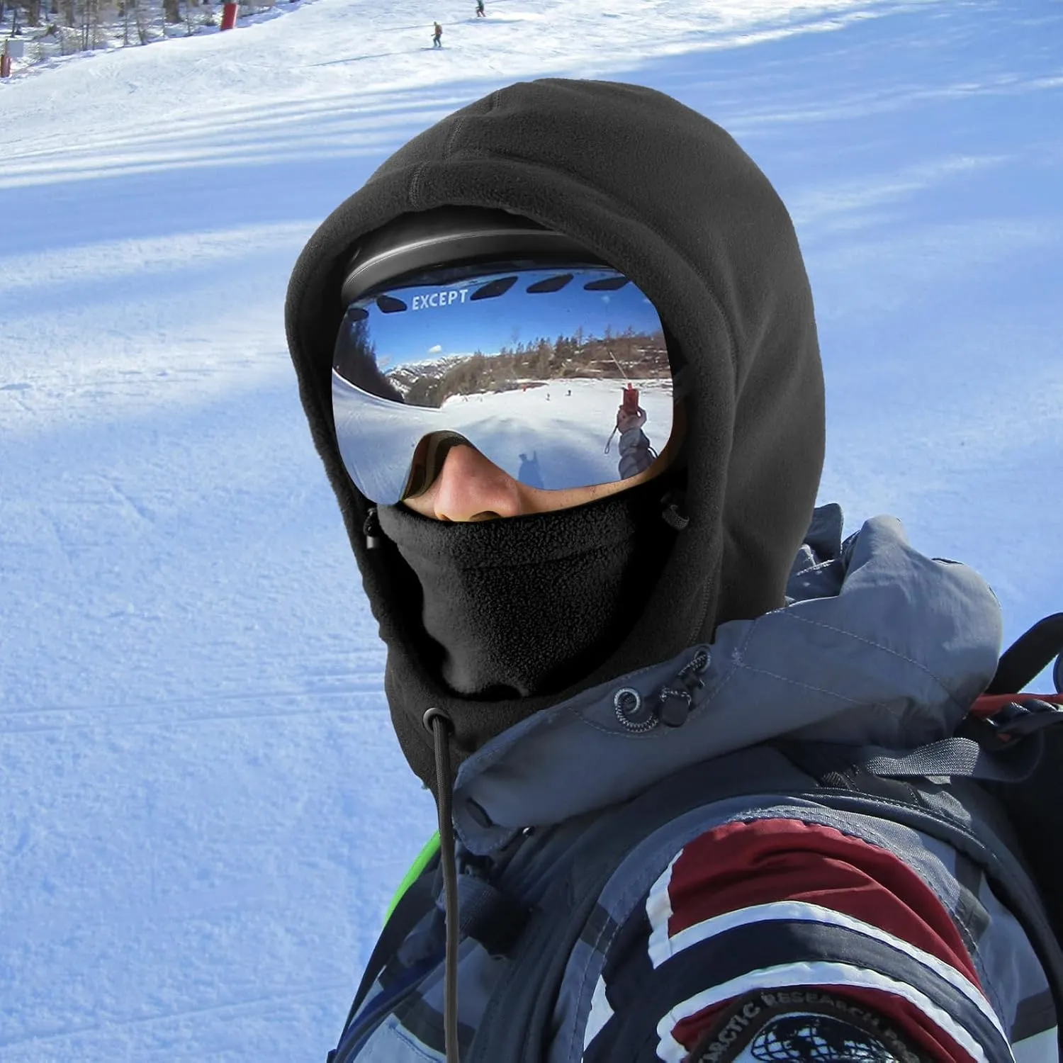 ROCKBROS Ski Mask Balaclava for Men and Women Wind-Resistant Winter Fleece Warm Hood Face Cover Hat Cap Scarf