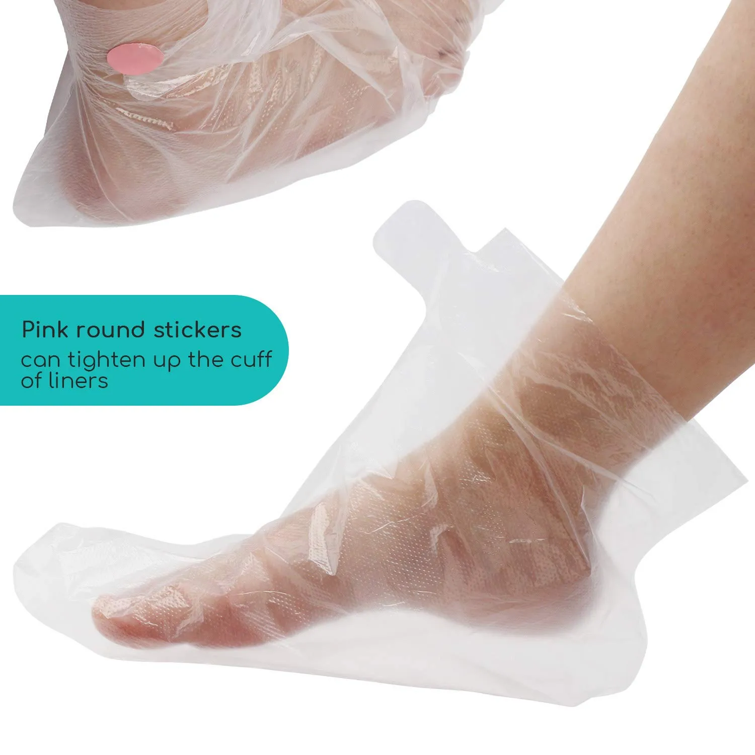 Segbeauty Paraffin Bath Liners for Foot, 200 Counts Plastic Foot Covers, Booties for Feet Thermal Foot Liners, Foot Protectors with 200 Stickers for Snug Closure, Wax thera-py Foot Bags