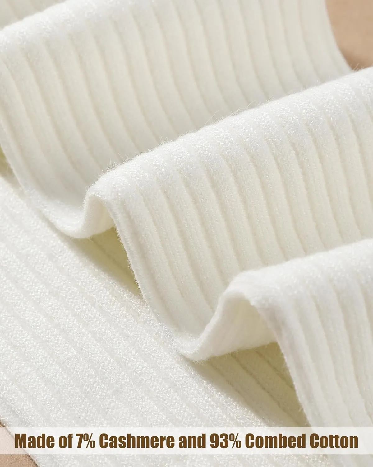 Shihanee 3 Pairs Women Cashmere Cotton Knee High Socks Long Ribbed Knit Slouchy Boot Socks Soft Warm for Women Girls