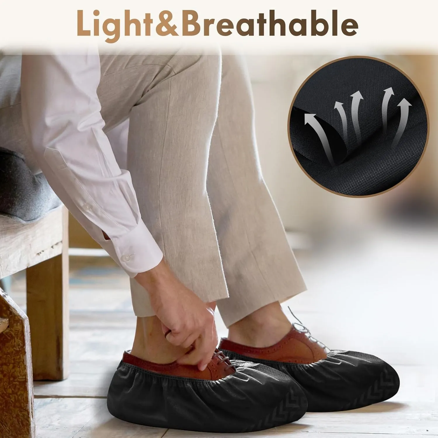 Shoe Booties Disposable Non Slip,Recyclable Shoe Covers Disposable Non Slip for Indoors, Fits Up To 11 US Men and 13 US Women Size,Recyclable Non-Woven Fabric