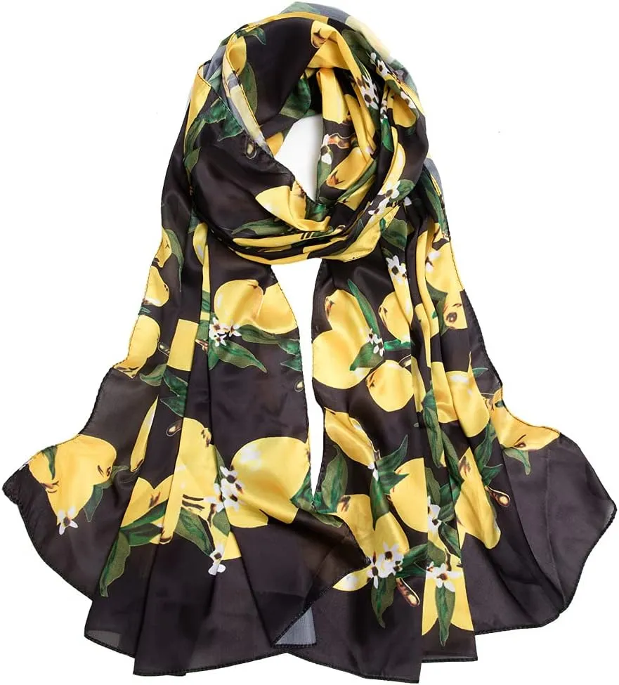 Silk Feeling Scarf Large Headscarf Fashion Sunscreen Hair Wraps Soft Neck Scarves for Women