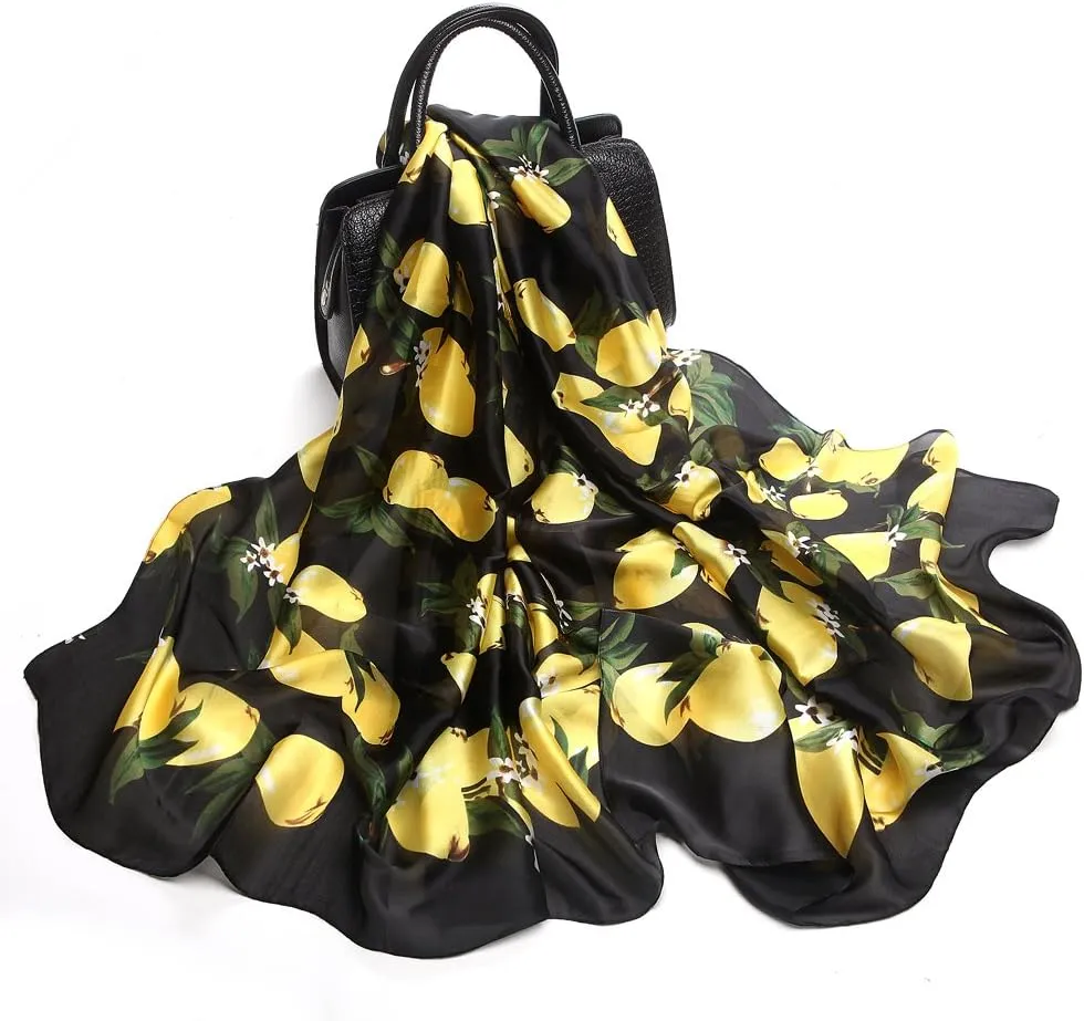 Silk Feeling Scarf Large Headscarf Fashion Sunscreen Hair Wraps Soft Neck Scarves for Women