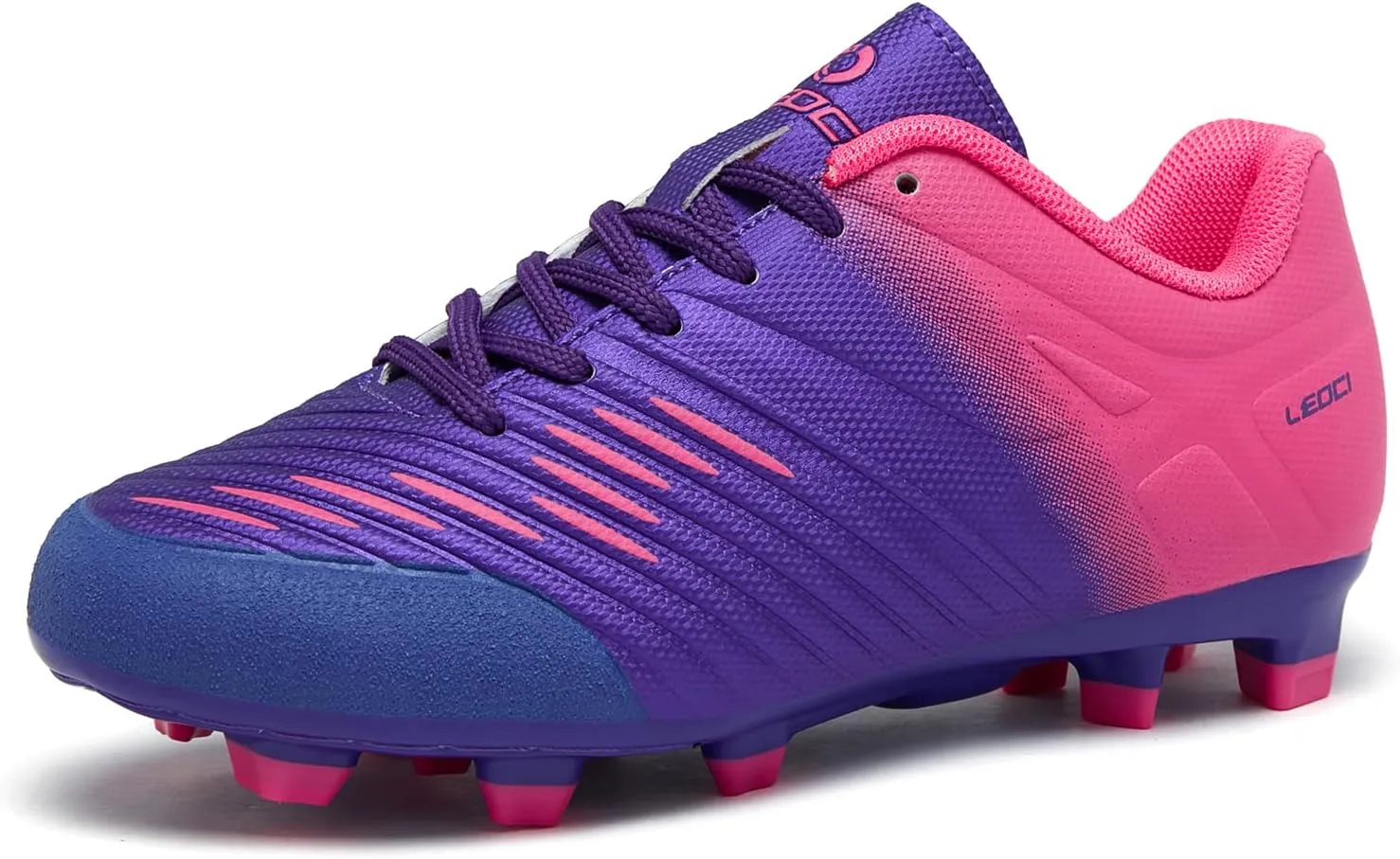 Soccer Shoes for Boys Pink Soccer Cleats Breathable Athletic Toddler Black Football Boots for Outdoor Indoor Soccer Shoes for Girls AG/FG