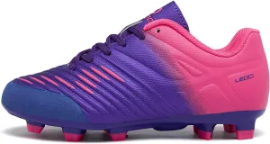 Soccer Shoes for Boys Pink Soccer Cleats Breathable Athletic Toddler Black Football Boots for Outdoor Indoor Soccer Shoes for Girls AG/FG