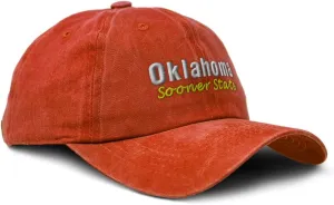 Soft Washed Baseball Cap Oklahoma Sooner State Cotton Dad Hats for Men & Women
