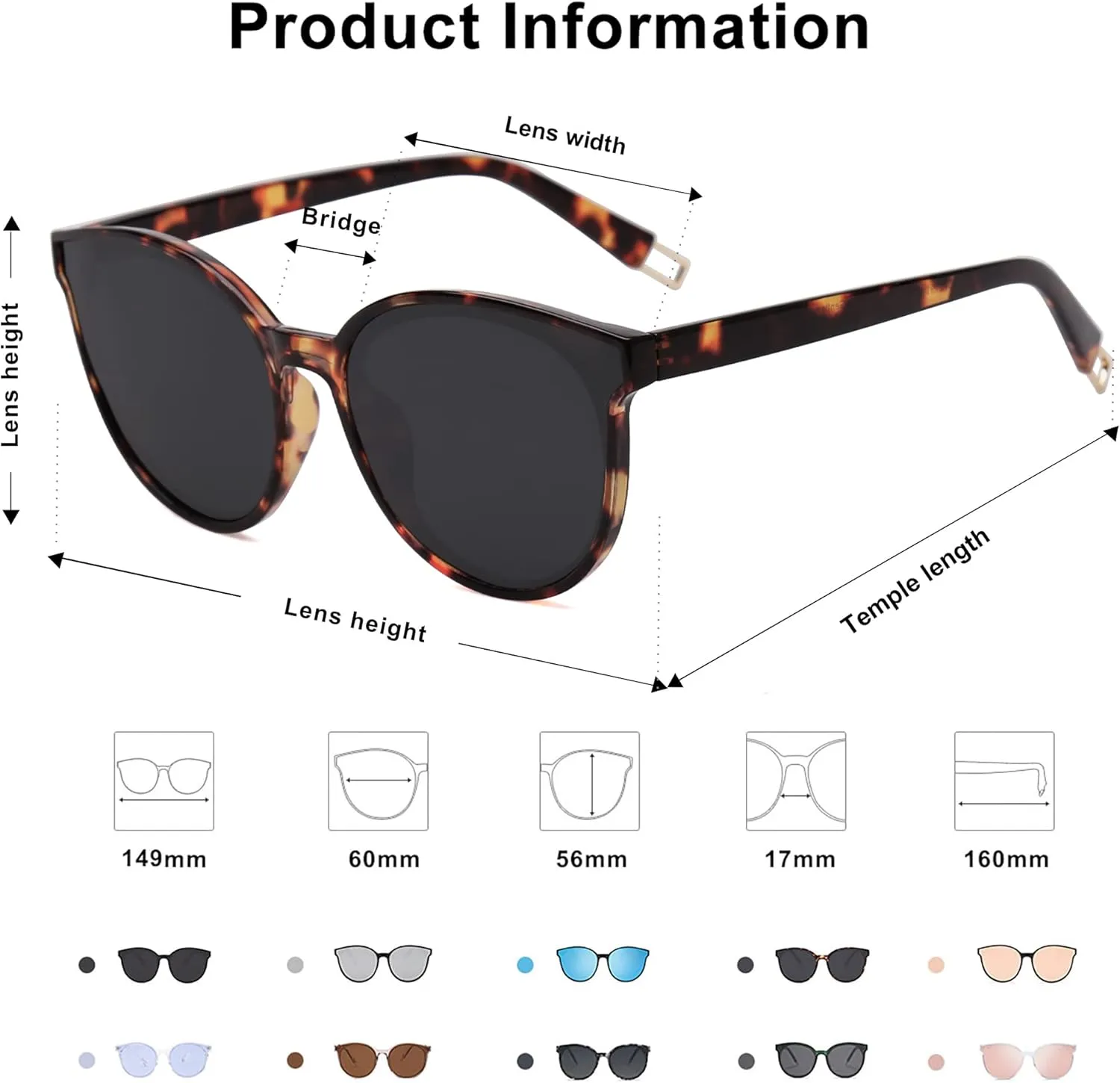 SOJOS Oversized Round Sunglasses for Women and Men