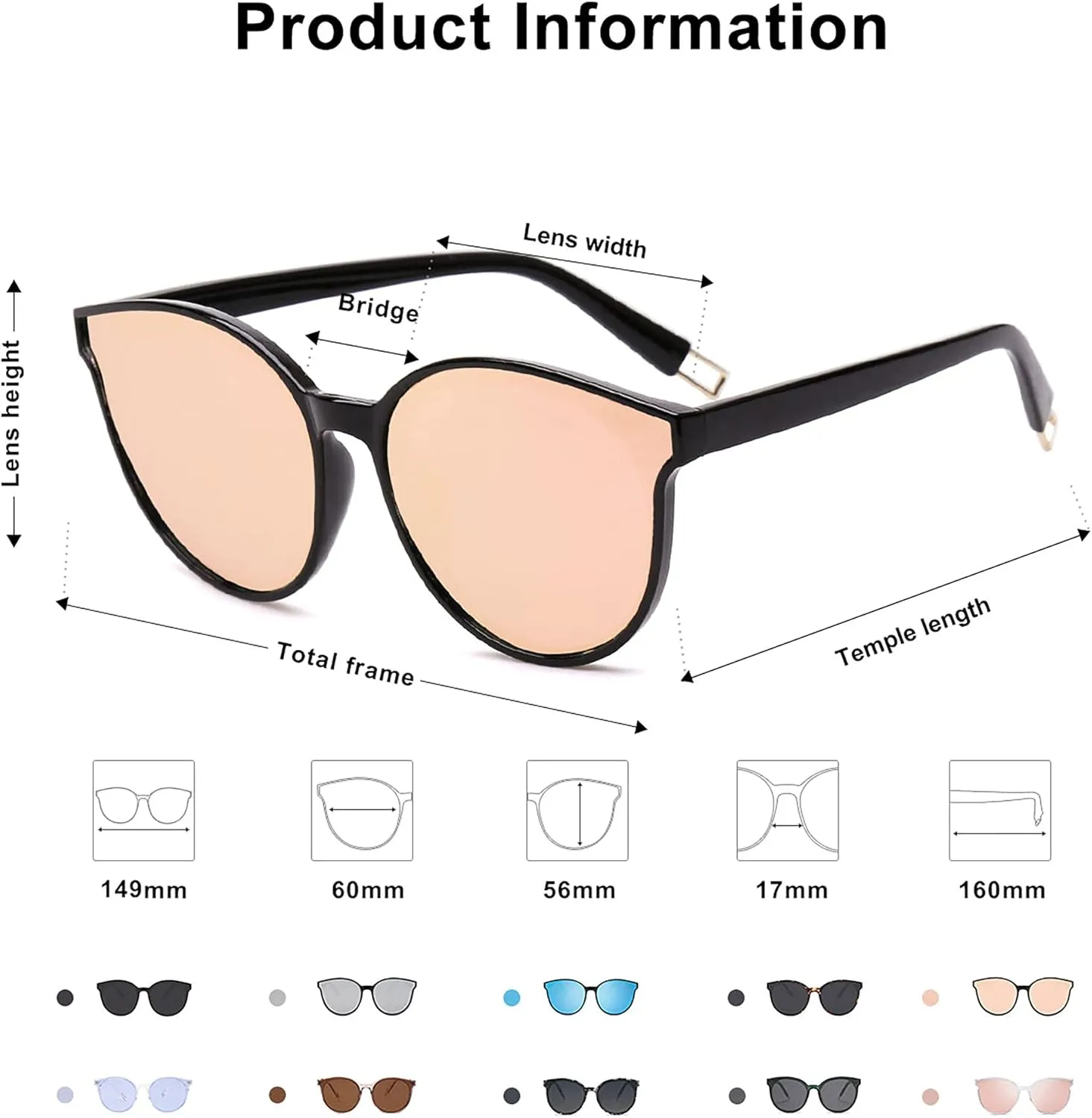 SOJOS Oversized Round Sunglasses for Women and Men