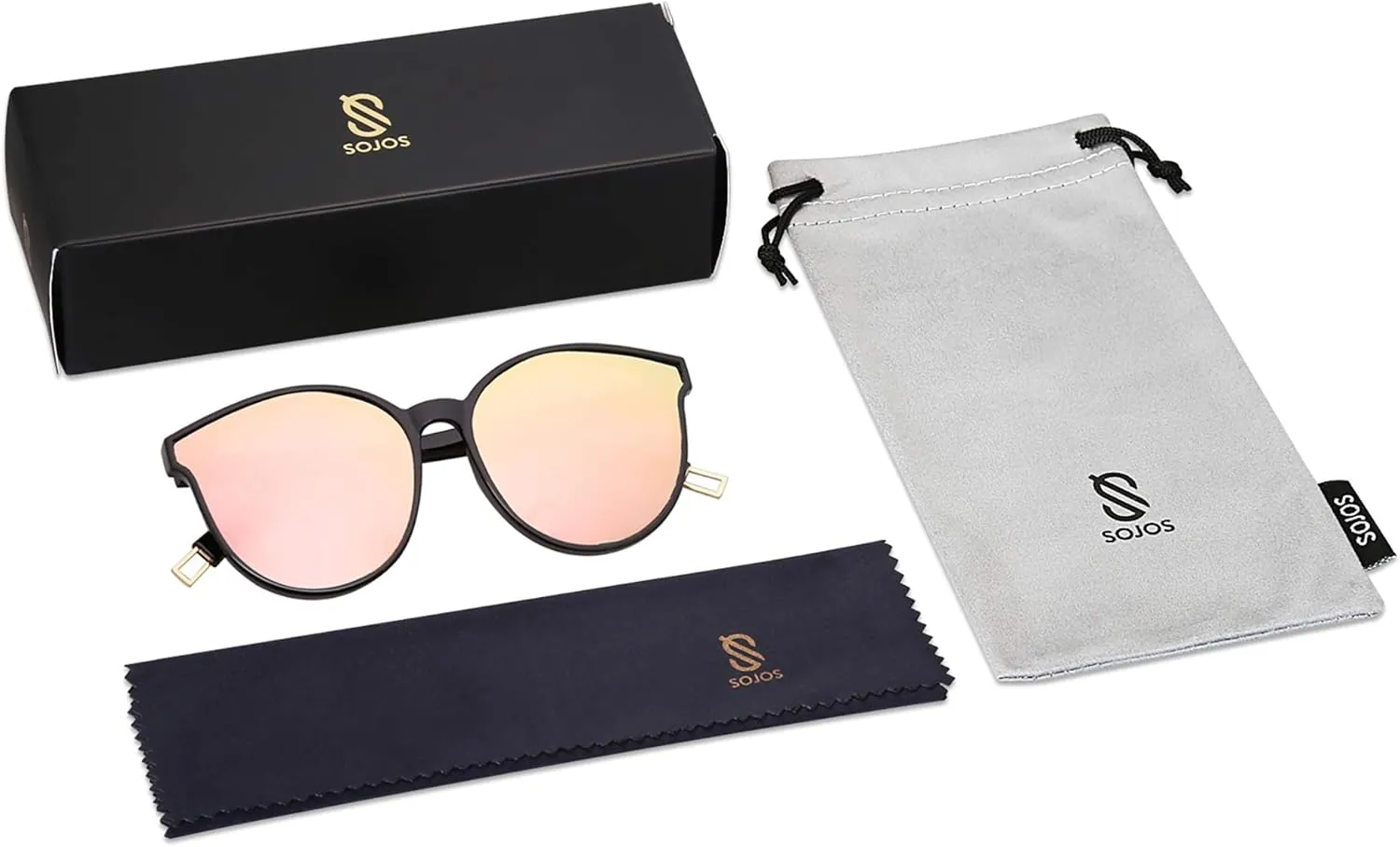 SOJOS Oversized Round Sunglasses for Women and Men