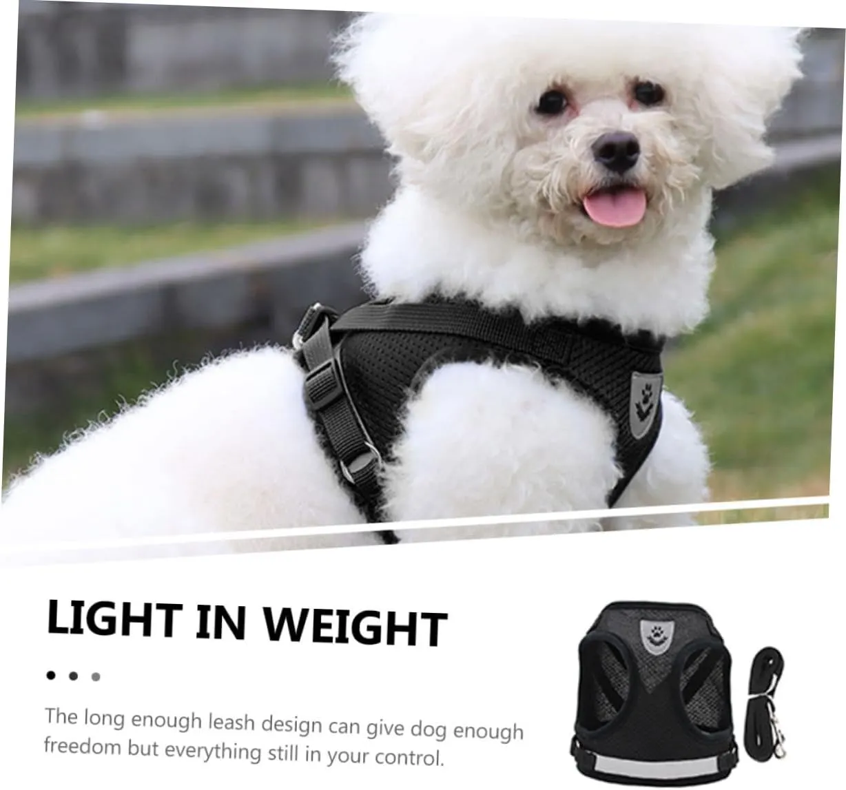 Sticky Harness Leash for Dog Reflective Medium Size Non-Slip Pulling Rope