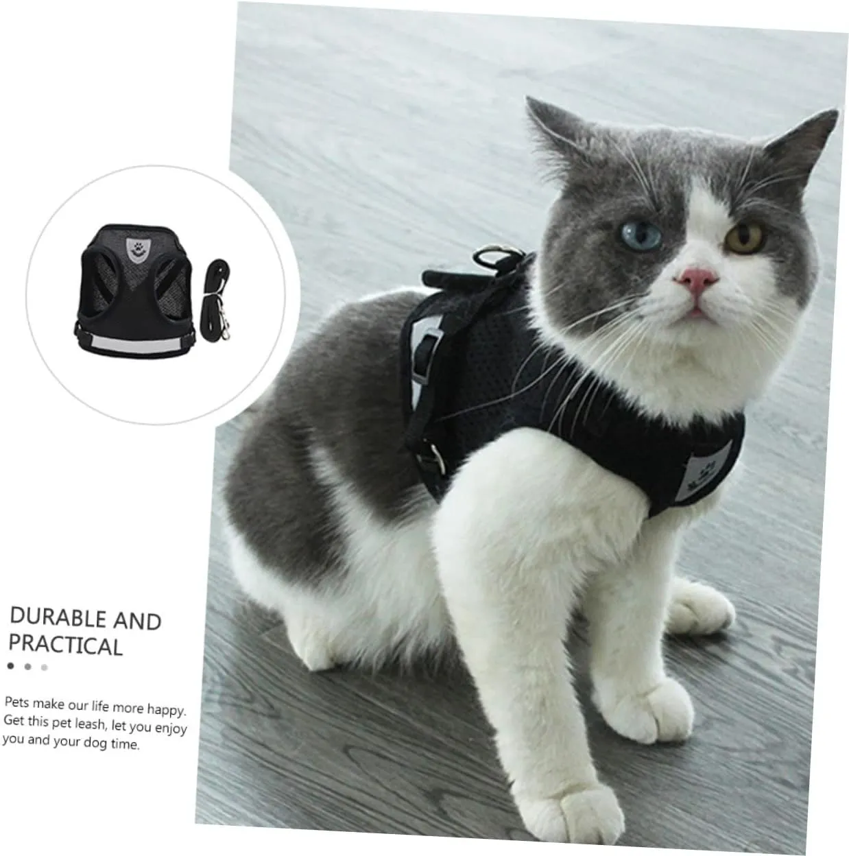 Sticky Harness Leash for Dog Reflective Medium Size Non-Slip Pulling Rope