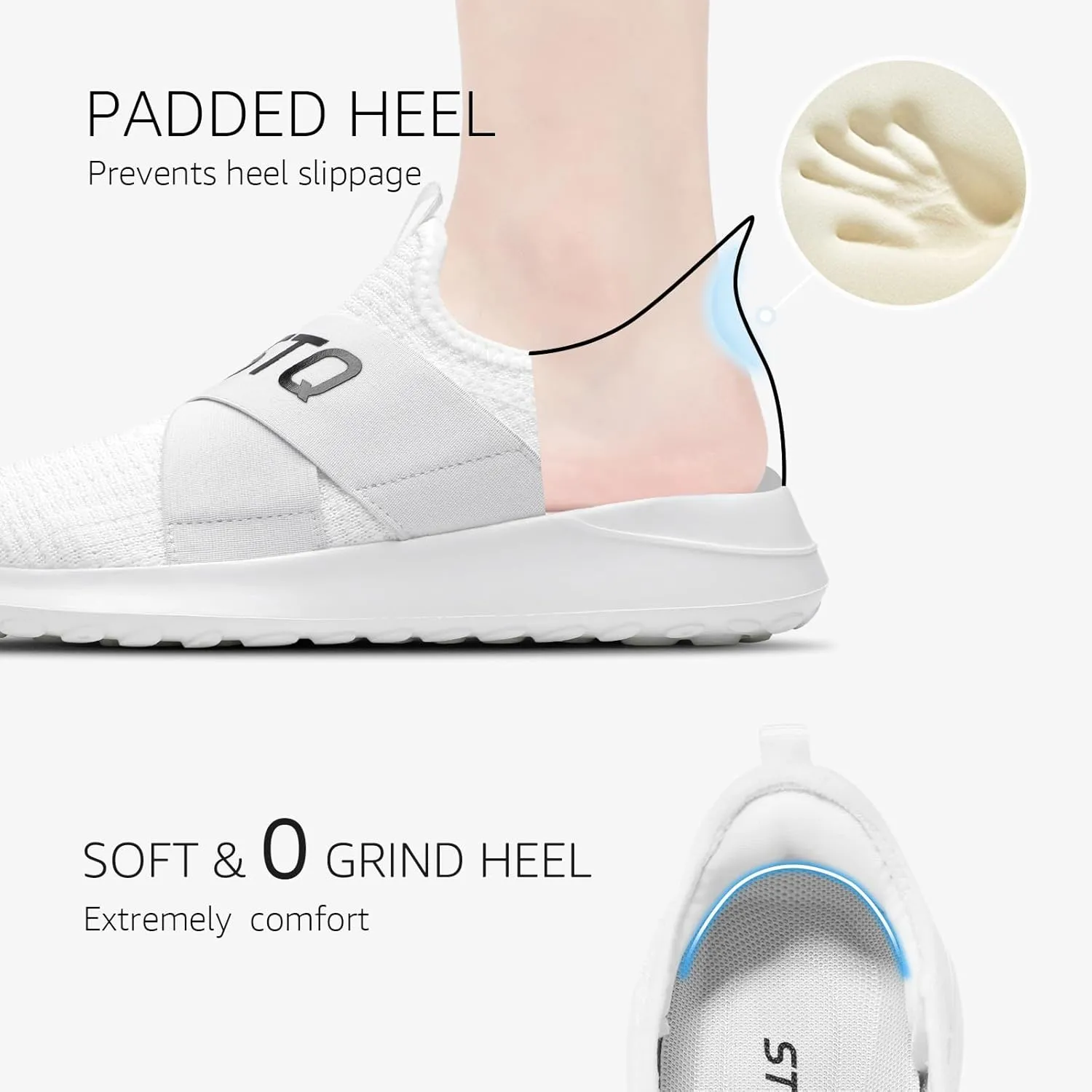 STQ Womens Slip On Sneakers Arch Support Walking Shoes Tennis Workout Gym Shoes