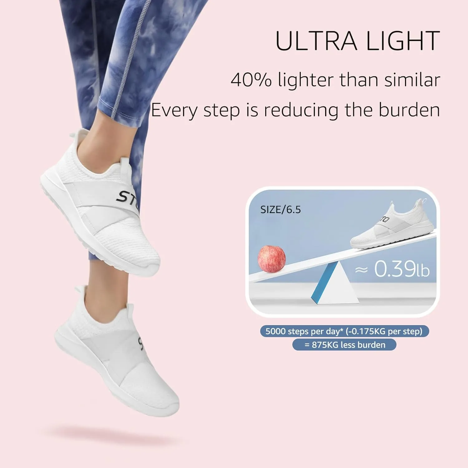 STQ Womens Slip On Sneakers Arch Support Walking Shoes Tennis Workout Gym Shoes