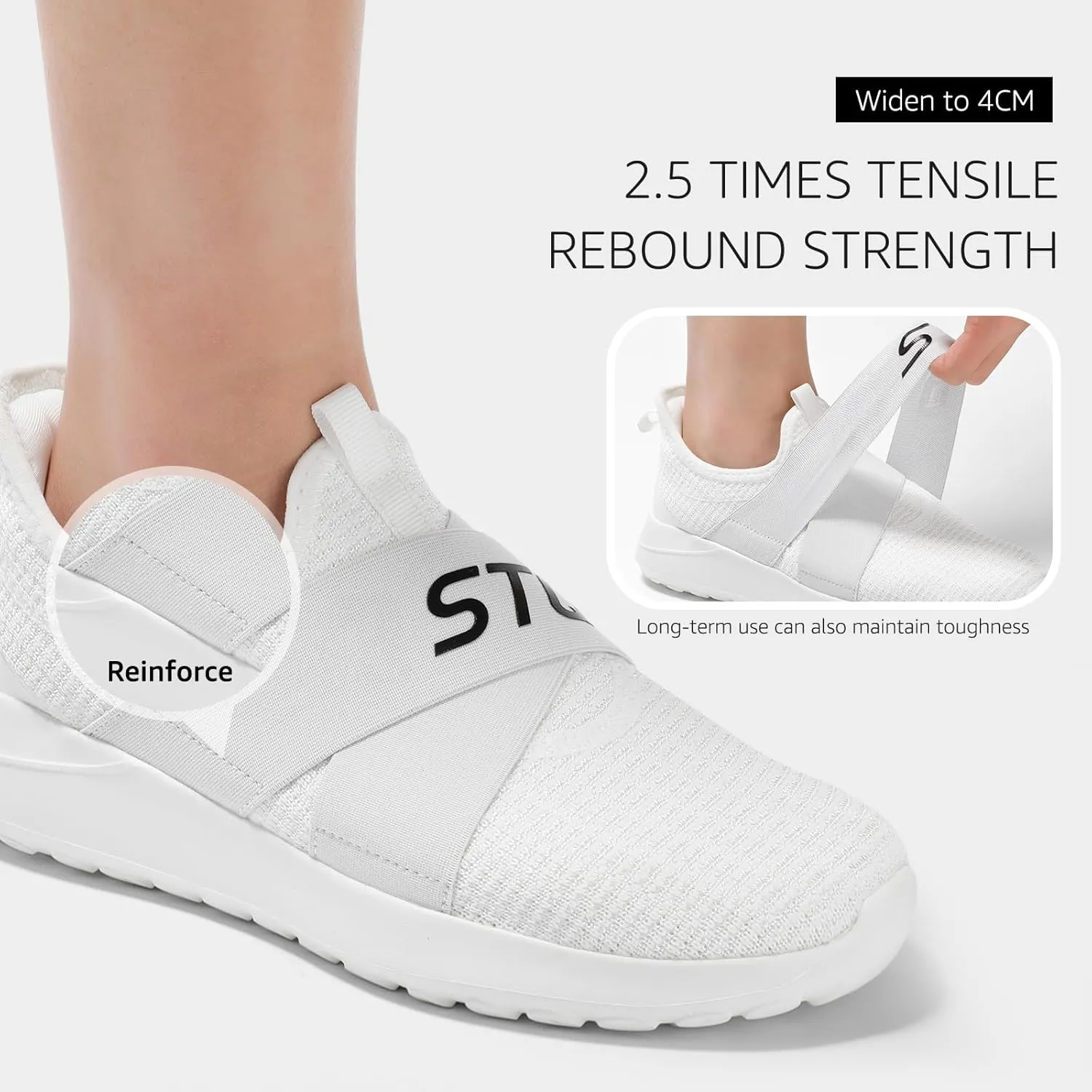 STQ Womens Slip On Sneakers Arch Support Walking Shoes Tennis Workout Gym Shoes