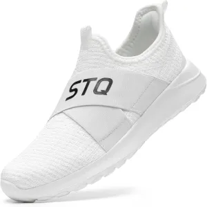 STQ Womens Slip On Sneakers Arch Support Walking Shoes Tennis Workout Gym Shoes