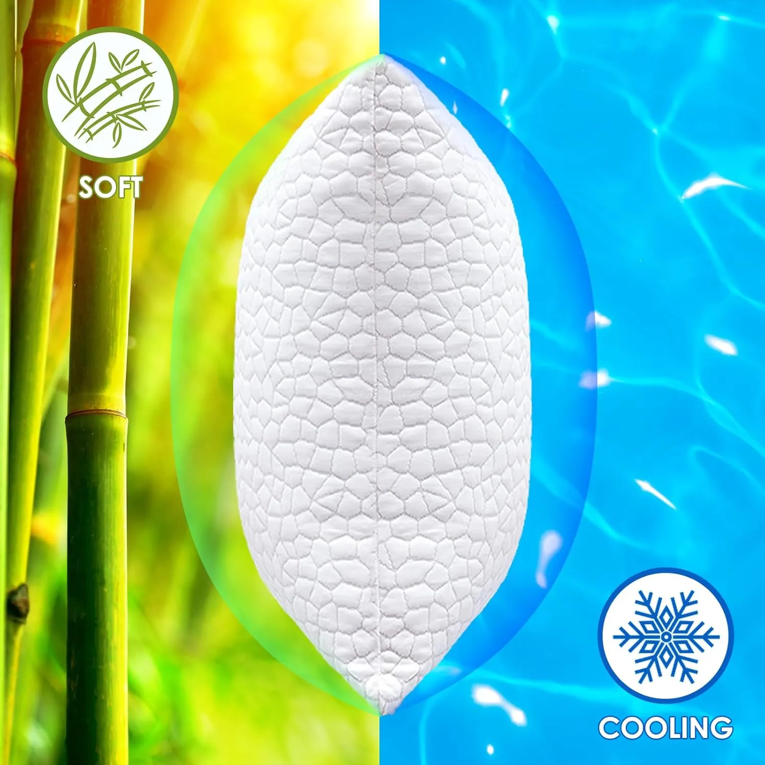 SUPA MODERN Cooling Pillows for Side Sleepers, Cool Side Sleeper Pillow for Neck Pain Relief, Luxury Shredded Memory Foam Pillows 2 Pack, Adjustable Gel Cervical Neck Pillow Queen Size Set of 2