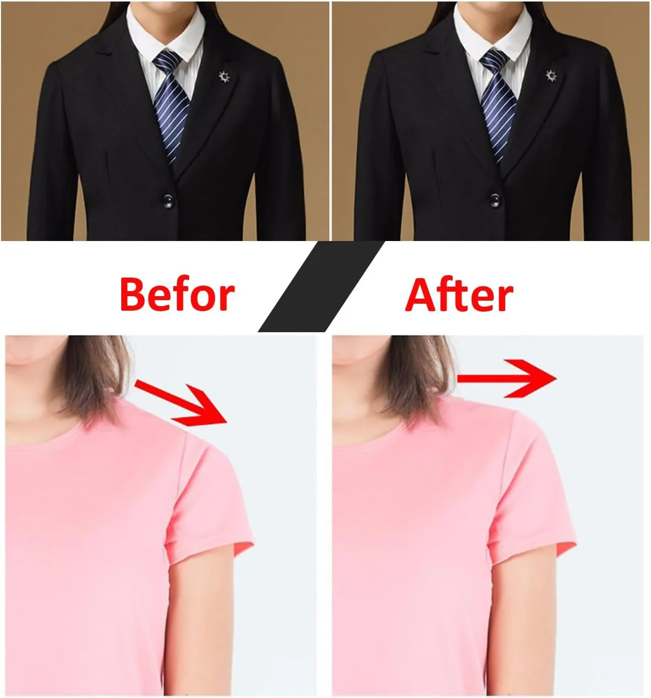 SZMUHLNY 3 Pairs Shoulder Pads for Women Clothes,No-Sewing Required Anti-Slip Detachable Reusable Soft Sponge Shoulder Pads for Men Blazer Clothes Sewing Accessories