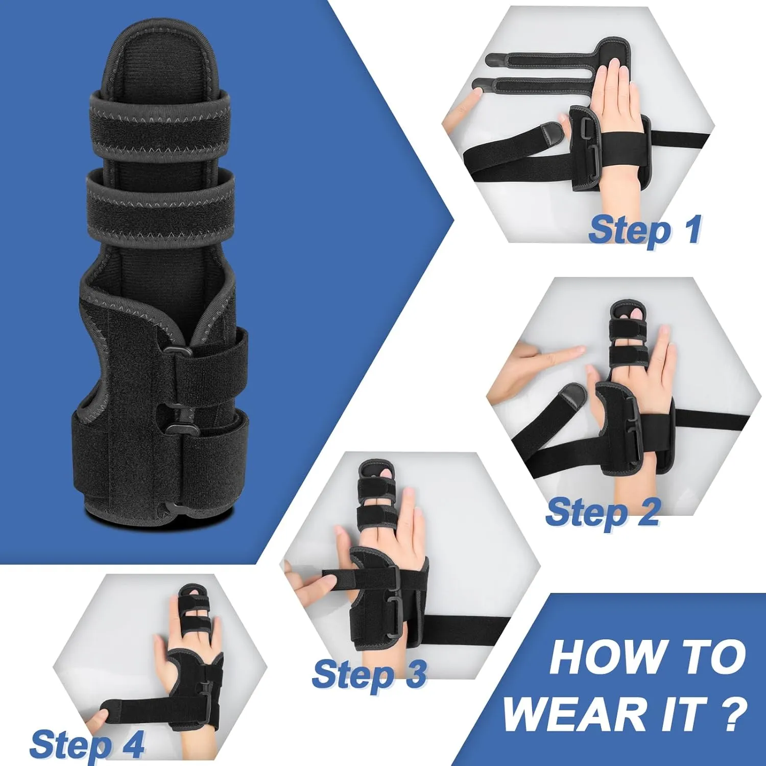 Trigger Finger Splint: Support the Middle, Index, little or Ring Finger, Hand Splint Brace-Treating Hand Fractures, Arthritis, Mallet Finger or Metacarpal Fractures (Right Hand)