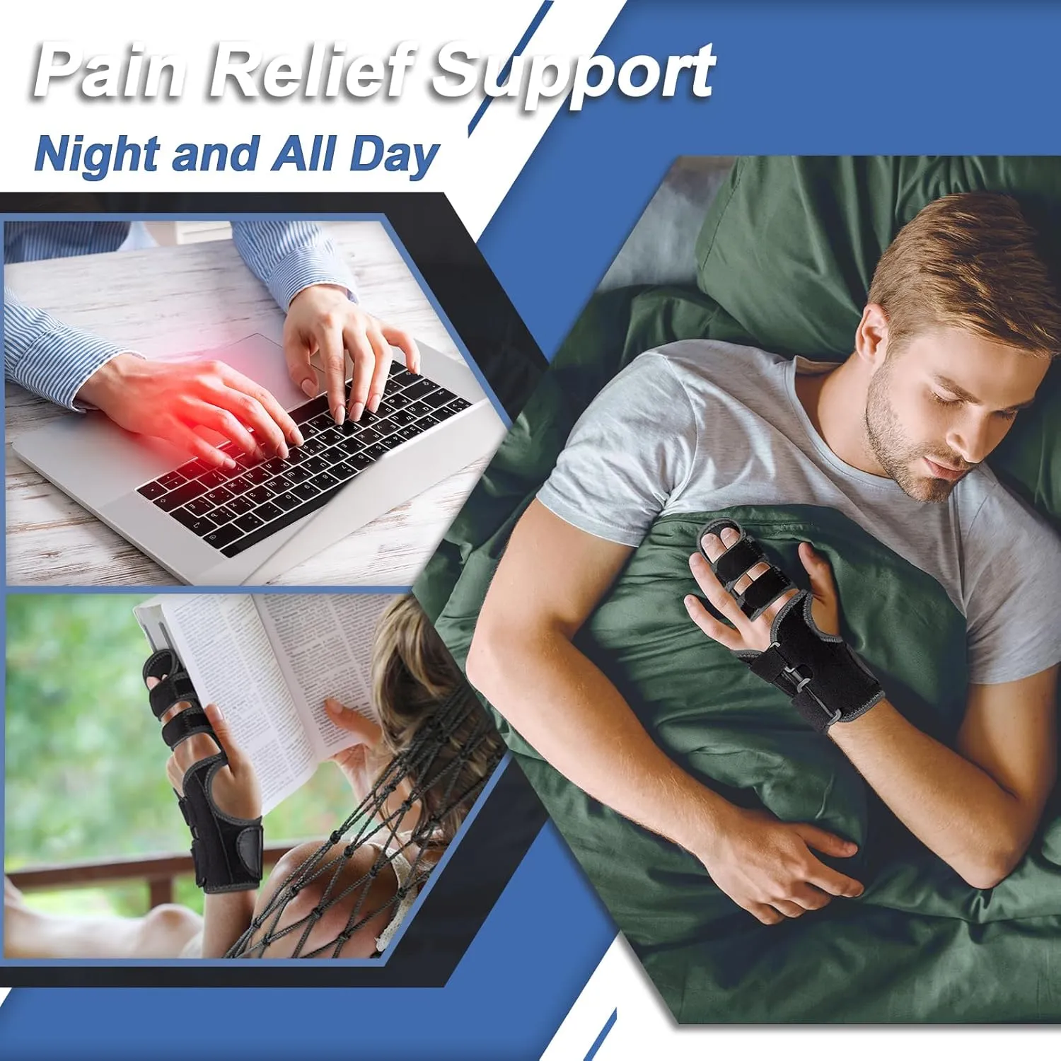 Trigger Finger Splint: Support the Middle, Index, little or Ring Finger, Hand Splint Brace-Treating Hand Fractures, Arthritis, Mallet Finger or Metacarpal Fractures (Right Hand)