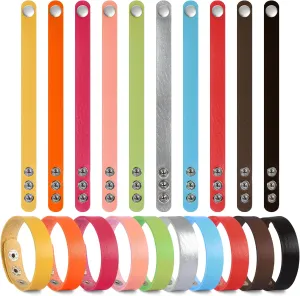 TXIN 20 Pieces Faux Leather Snap Bracelets Blank Colorful Adjustable Plain PU Leather Wristband for DIY Jewelry Making Women Men Cuff Wrist Crafts (10 Colors)