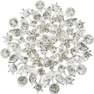 USIX Pack of 3 Floriated Round Rhinestone Crystal Brooch Pin for Dress, Suit, Sweater Embellishments, DIY Wedding Bouquet Cake Dress Corsage Boutonniere Decoration