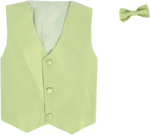 Vest and Clip On Bowtie set - Multiple Colors - Baby Infant Toddler Boys Tween Sizes