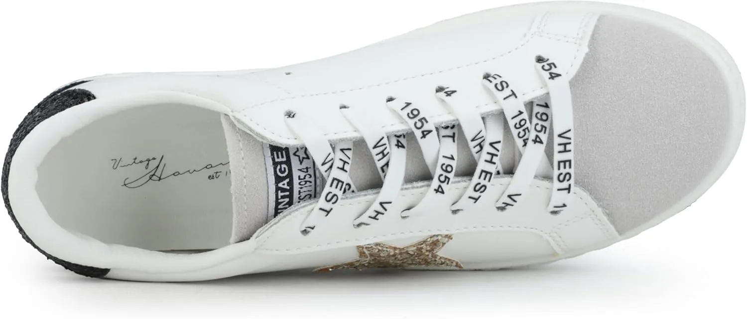 VINTAGE HAVANA Womens Fashion Sneakers | Casual Lace up Low Top Tennis Shoes | Cute Trendy Dressy Sneakers