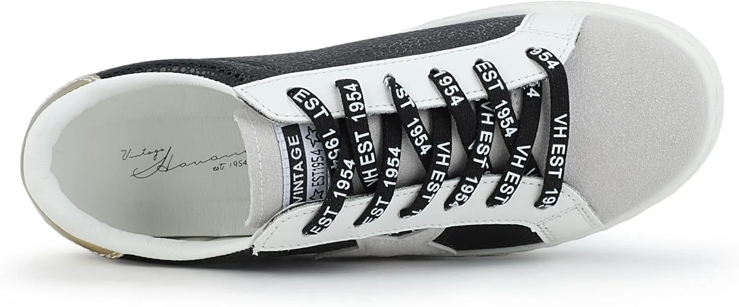 VINTAGE HAVANA Womens Fashion Sneakers | Casual Lace up Low Top Tennis Shoes | Cute Trendy Dressy Sneakers