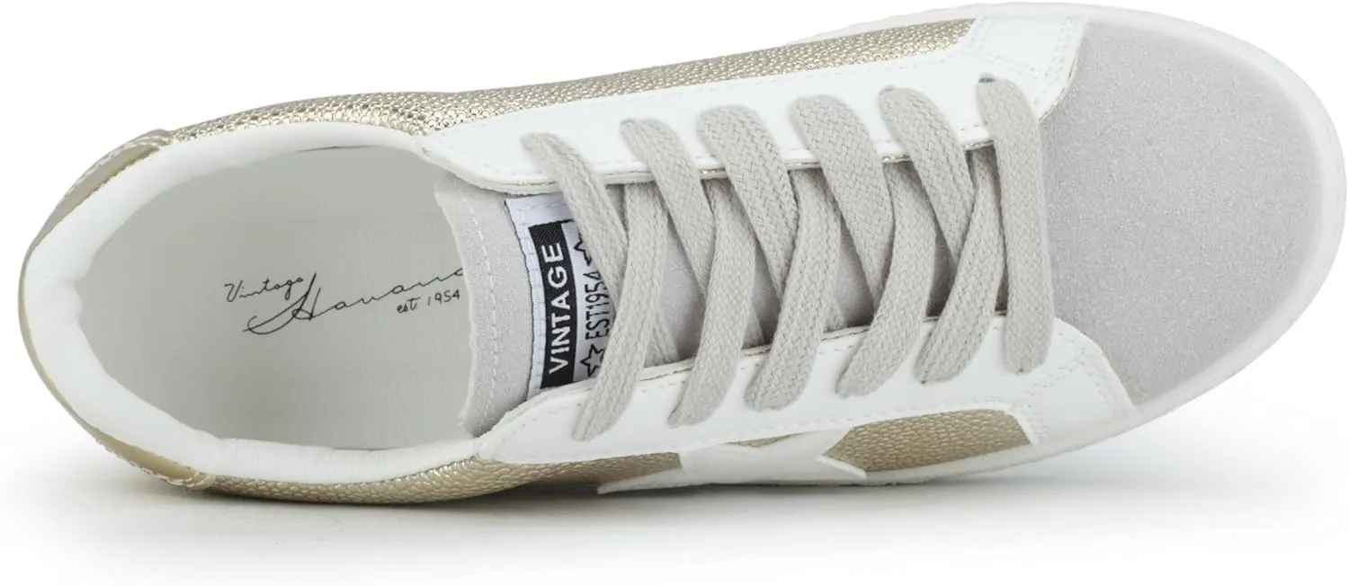 VINTAGE HAVANA Womens Fashion Sneakers | Casual Lace up Low Top Tennis Shoes | Cute Trendy Dressy Sneakers