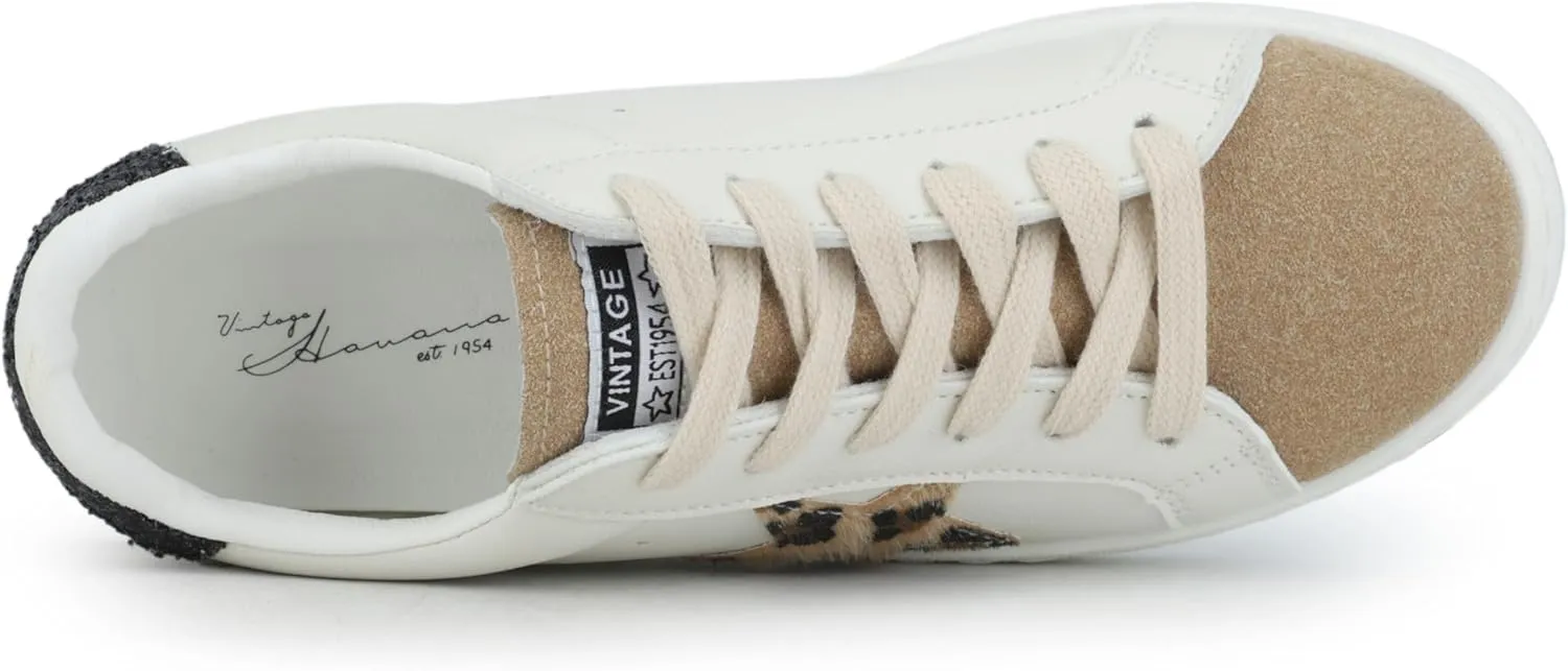 VINTAGE HAVANA Womens Fashion Sneakers | Casual Lace up Low Top Tennis Shoes | Cute Trendy Dressy Sneakers