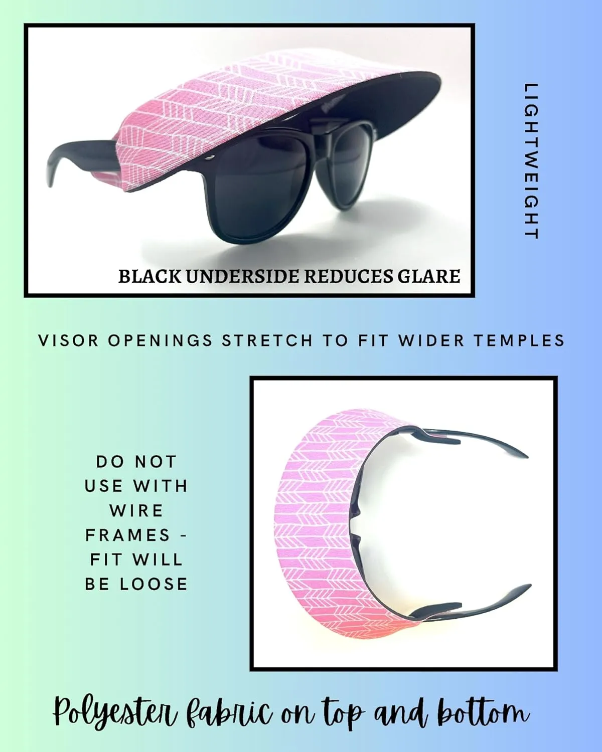 Visor ATTACHES to Sunglasses, EVA Foam, Unisex