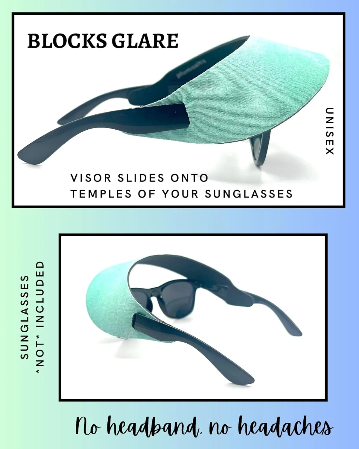 Visor ATTACHES to Sunglasses, EVA Foam, Unisex