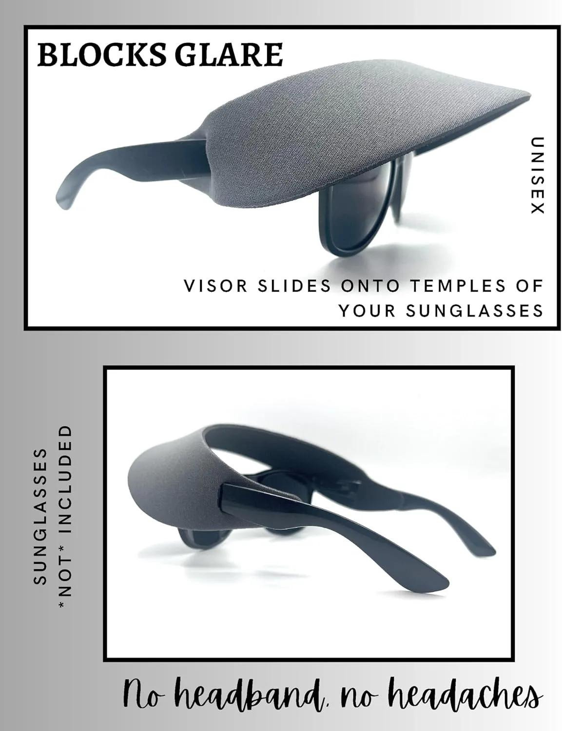 Visor ATTACHES to Sunglasses, EVA Foam, Unisex