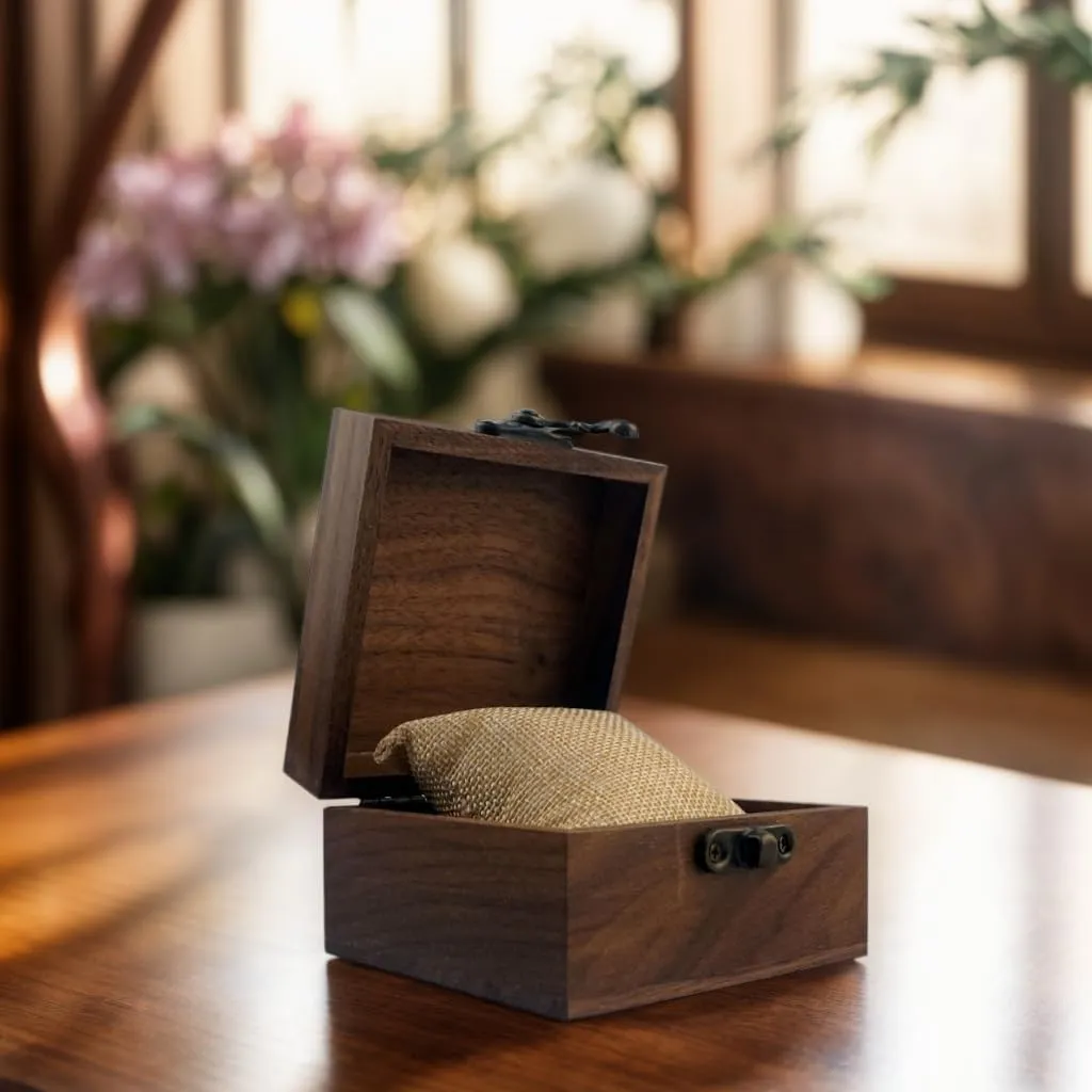 Walnut Wood Box for Crafts, Jewelry Box and watch box Wooden Keepsake Box Gift (Walnut)
