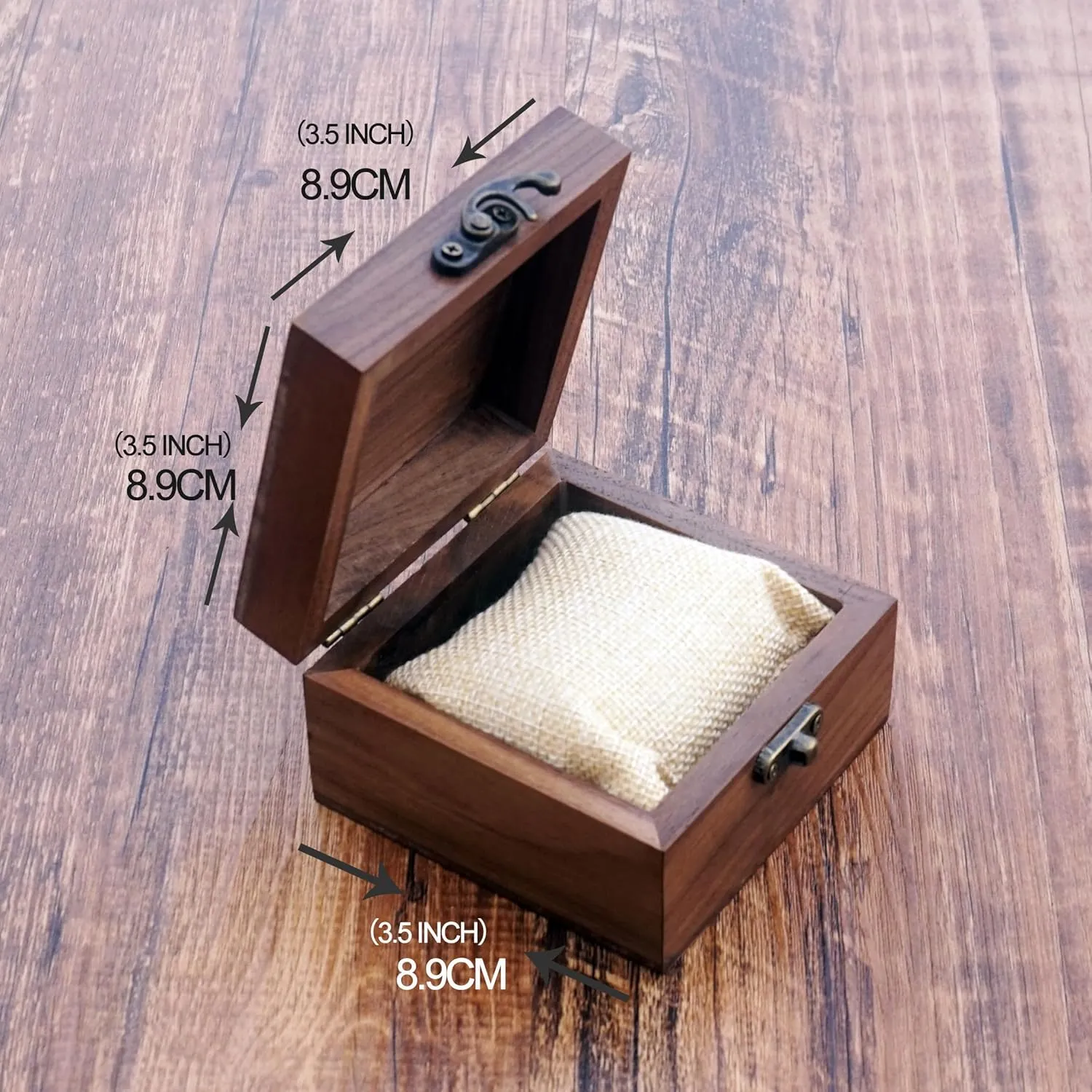 Walnut Wood Box for Crafts, Jewelry Box and watch box Wooden Keepsake Box Gift (Walnut)