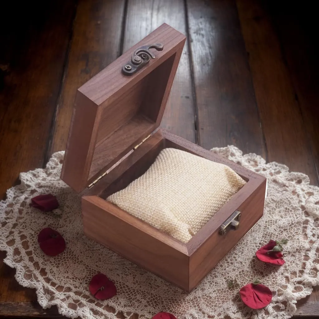 Walnut Wood Box for Crafts, Jewelry Box and watch box Wooden Keepsake Box Gift (Walnut)