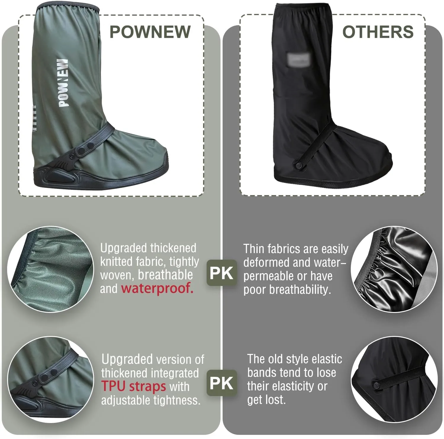Waterproof Shoe Covers Rain Boot Cover for Men and Women