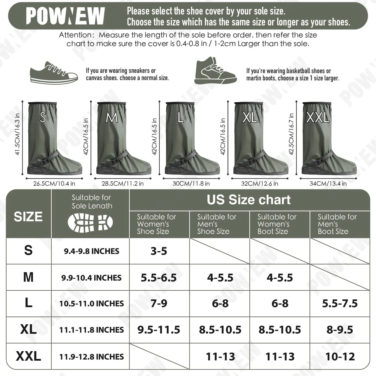 Waterproof Shoe Covers Rain Boot Cover for Men and Women