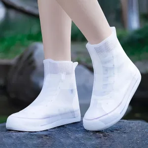 Waterproof Shoe Covers, Reusable Non Slip Rubber Rain Shoe Cover Cycling Shoe Protectors Outdoor with Non-Slip Sole,Women Men TPE Rubber Sole Overshoes Protectors for Cycling Camping Travel