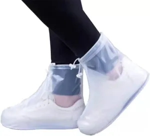 Waterproof Shoes Cover, Rain Boot Shoe Covers, Reusable Women Men PVC Rubber Sole Overshoes Galoshes Protectors for Cycling Camping Travel (XXXL, White)