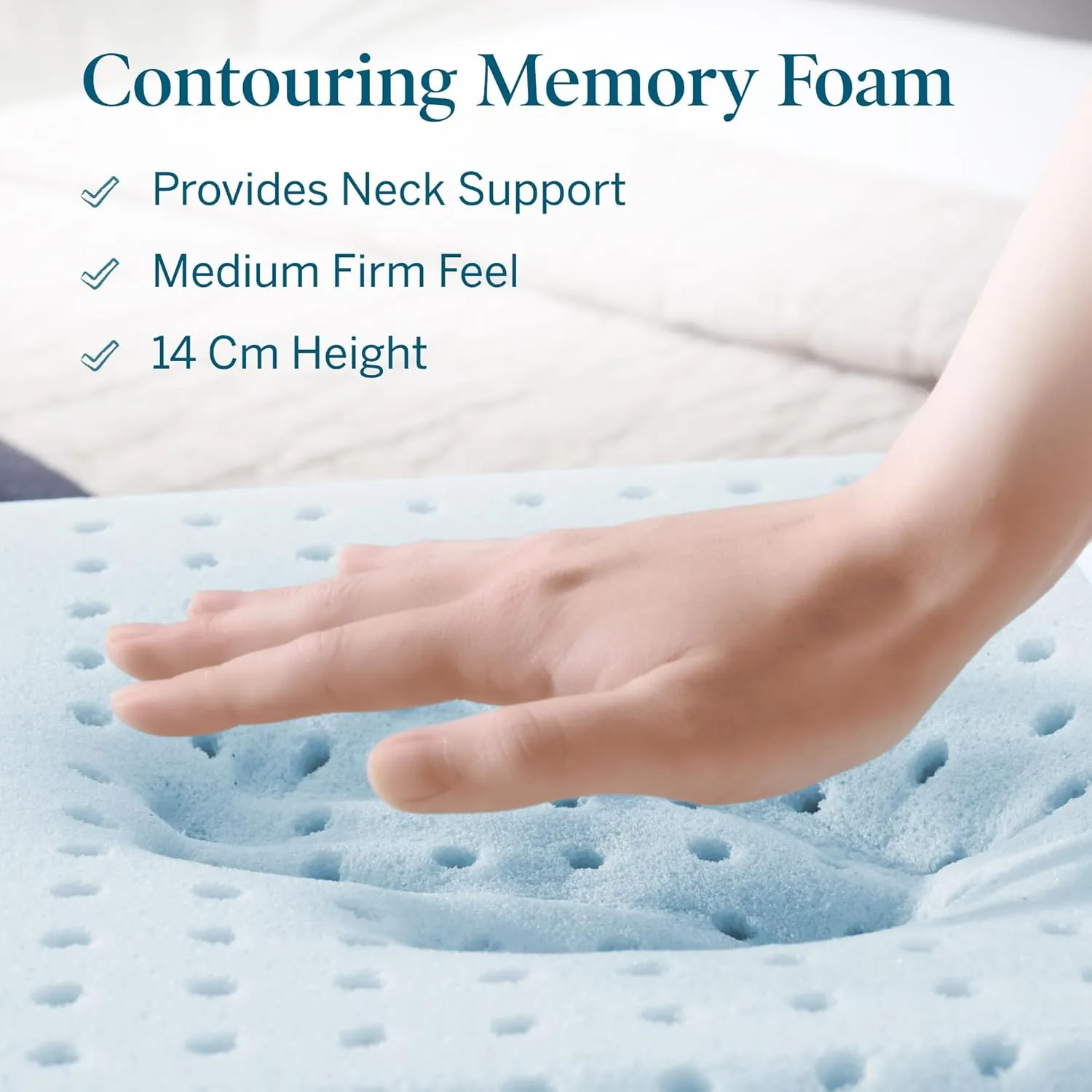 WEEKENDER Gel Memory Foam Pillow - King Size - 1-Pack - Medium Plush Feel - Neck & Shoulder Support - For Back, Side, & Stomach Sleepers - Home, Hotel, & Hospital Essentials