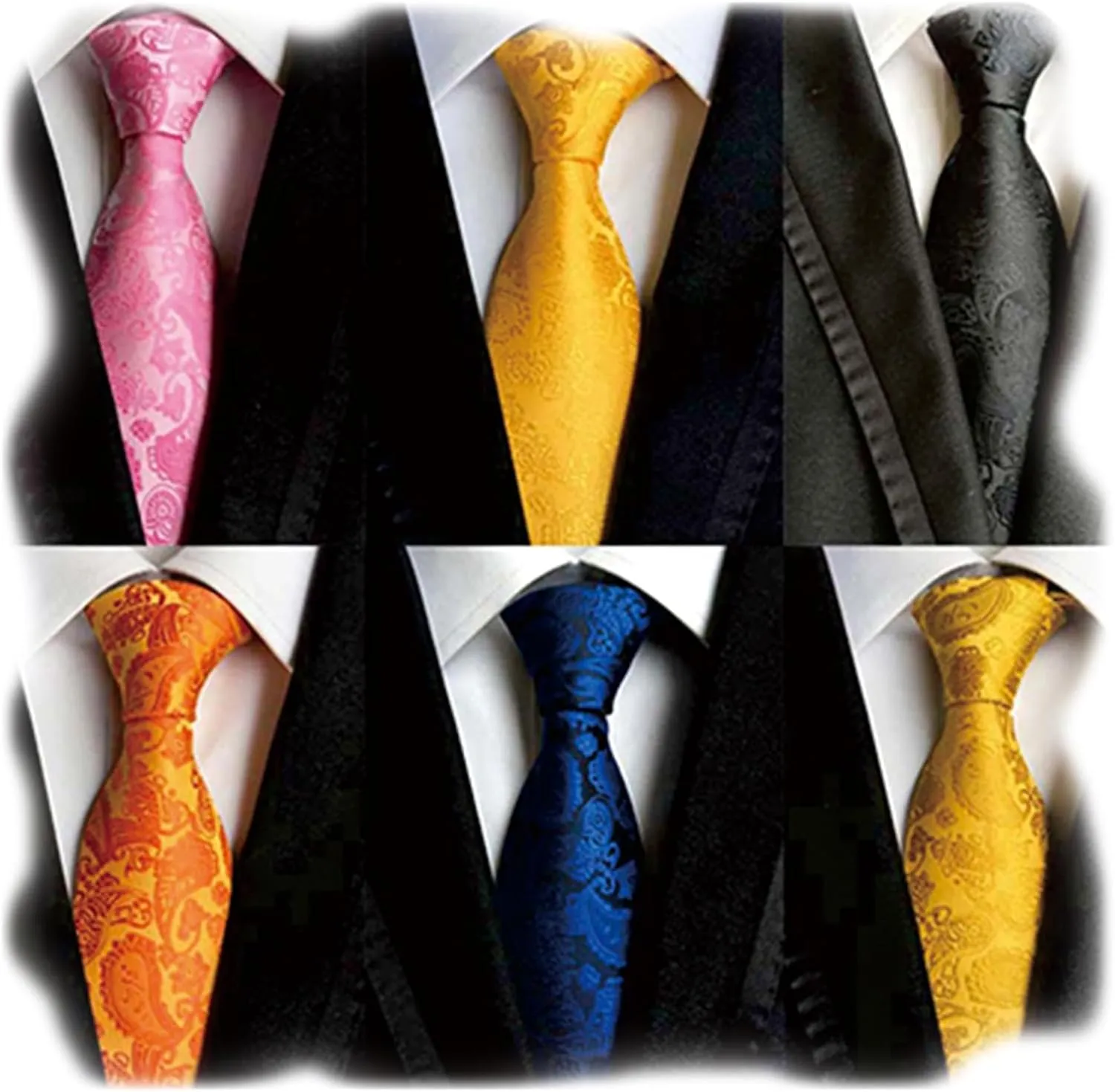 WeiShang Lot 6 PCS Classic Men's Silk Tie Necktie Woven JACQUARD Neck Ties