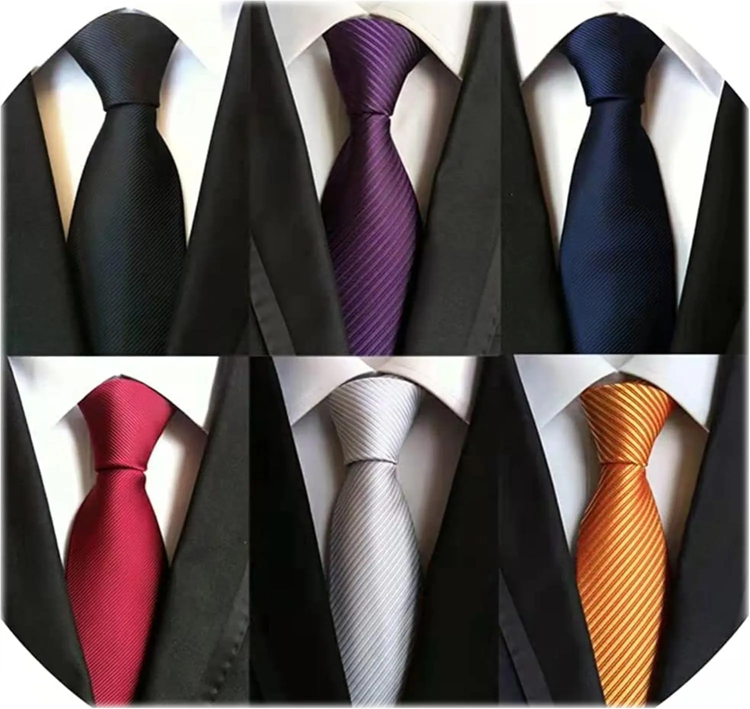 WeiShang Lot 6 PCS Classic Men's Silk Tie Necktie Woven JACQUARD Neck Ties