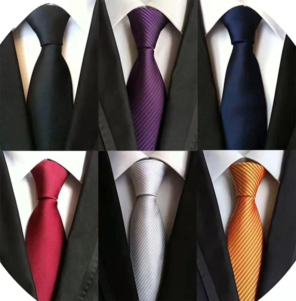 WeiShang Lot 6 PCS Classic Men's Silk Tie Necktie Woven JACQUARD Neck Ties