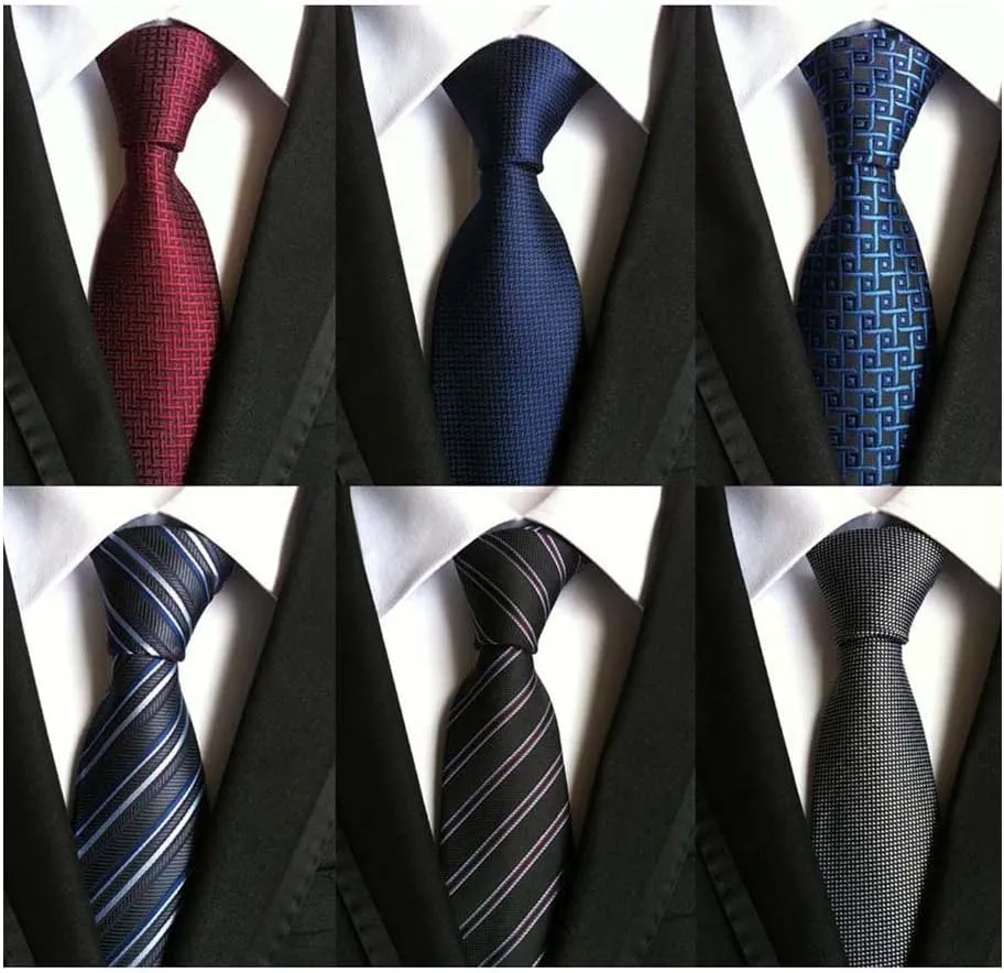 WeiShang Lot 6 PCS Classic Men's Silk Tie Necktie Woven JACQUARD Neck Ties