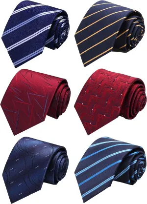 WeiShang Lot 6 PCS Classic Men's Silk Tie Necktie Woven JACQUARD Neck Ties