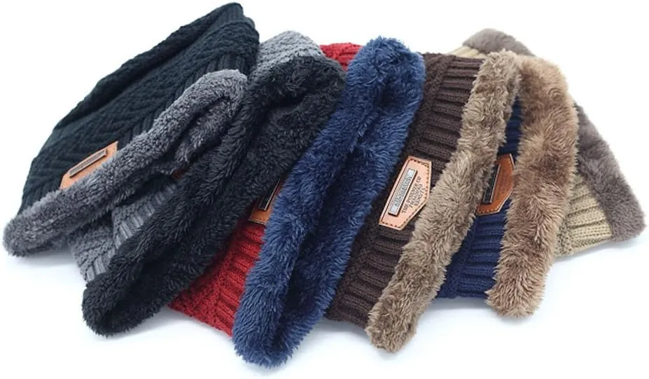 Winter Beanie Hat for Boys Girls (5-14 Years) Slouchy Beanie Windproof Warm Knit Kids Skull Cap