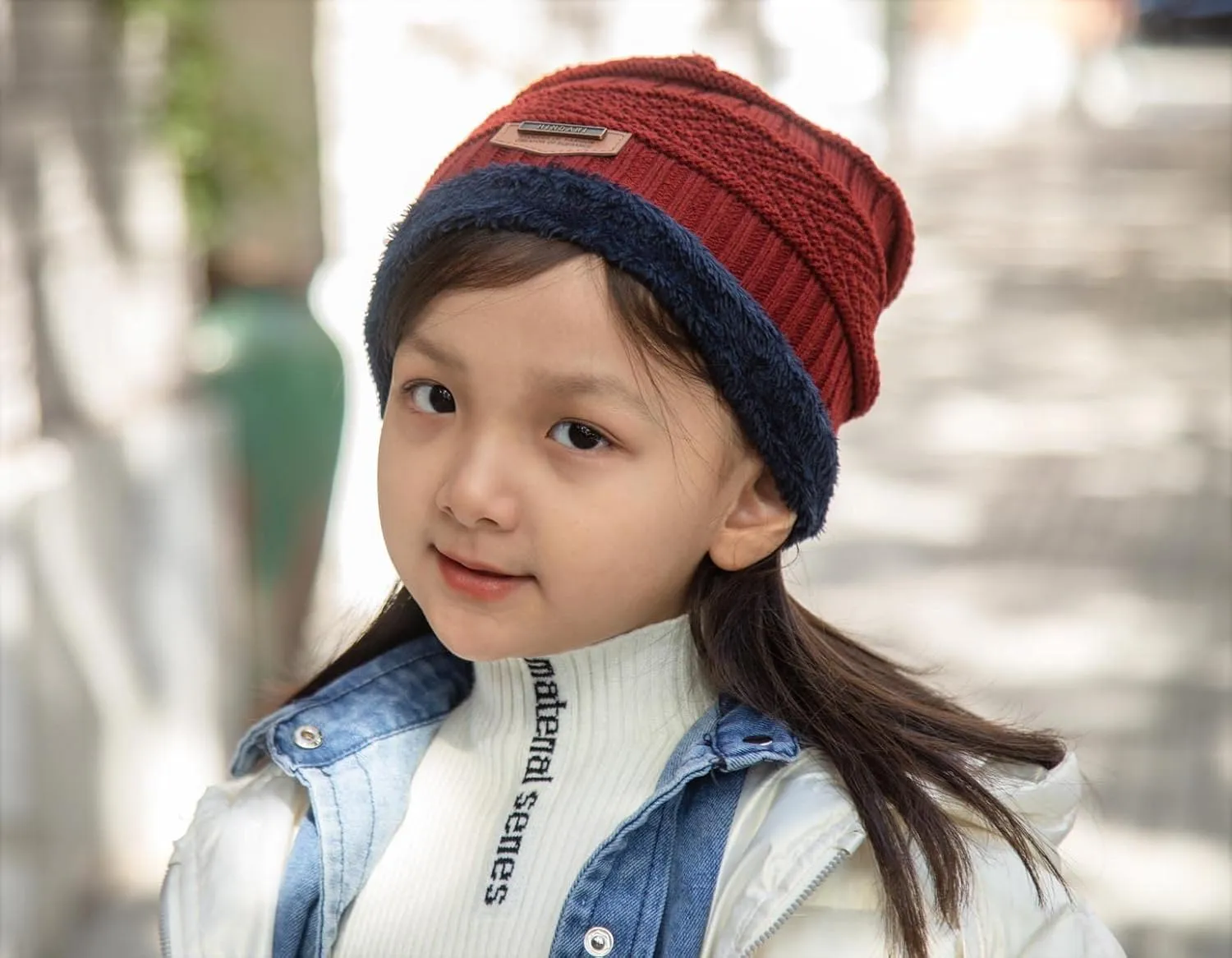 Winter Beanie Hat for Boys Girls (5-14 Years) Slouchy Beanie Windproof Warm Knit Kids Skull Cap