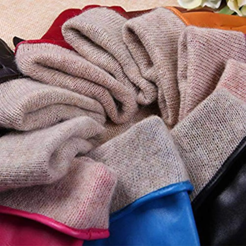 Winter Gloves for Women Genuine Leather Warm Cashmere & Wool Blend Lining Touchscreen Windproof Driving Dress