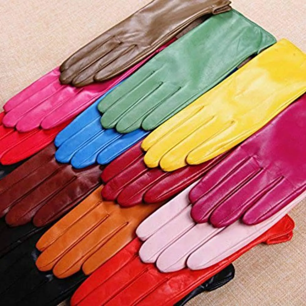 Winter Gloves for Women Genuine Leather Warm Cashmere & Wool Blend Lining Touchscreen Windproof Driving Dress