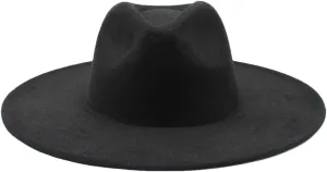 Winter Wool Solid Classic Fedoras Cap Men Women Panama Jazz Hat Wide Brim Fedoras